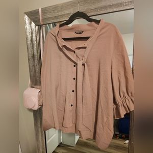 SHEIN Size 3xl Blush puff sleeve shirt